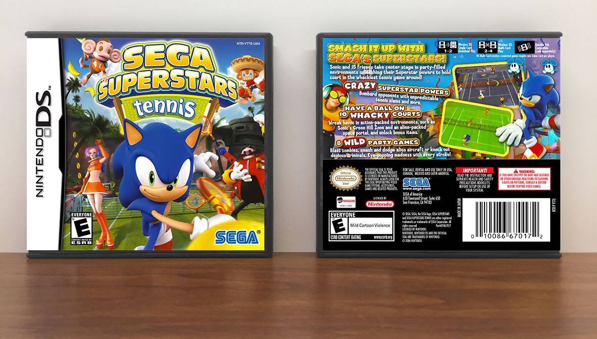 Sega Superstars Tennis, Case Color: DARK GREY (OEM DS CASE COLOR)