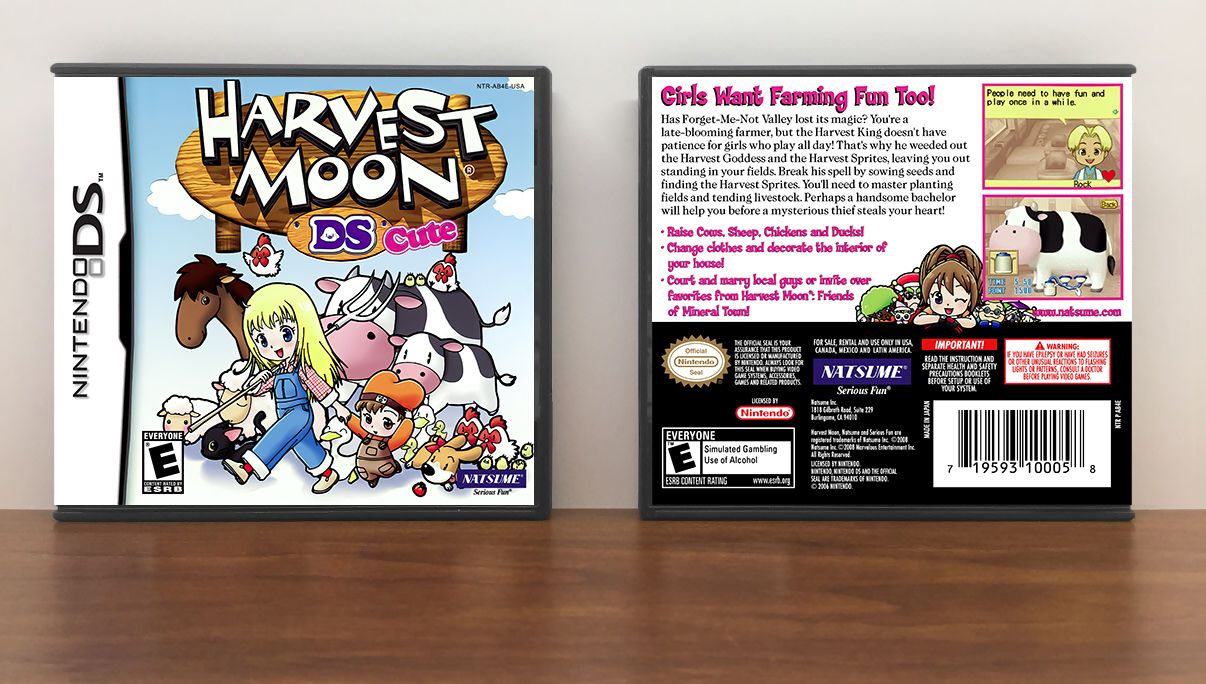 Harvest Moon DS Cute, Case Color: DARK GREY (OEM DS CASE COLOR)