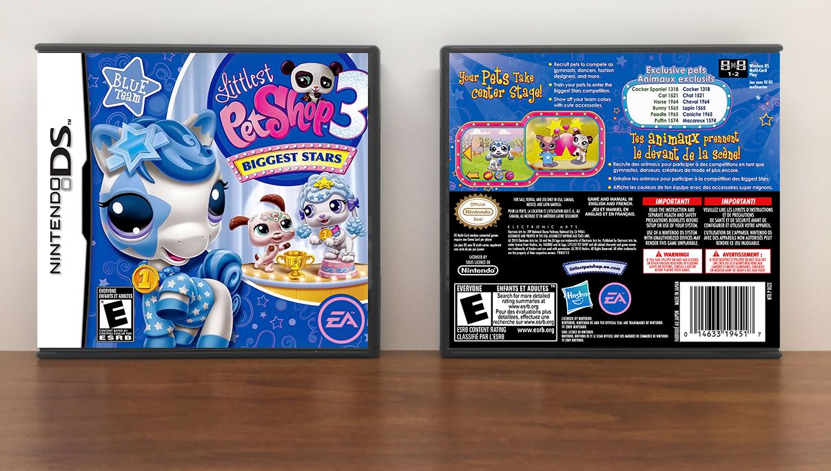 Littlest Pet Shop 3 Biggest Stars: Blue Team, Case Color: DARK GREY (OEM DS CASE COLOR)