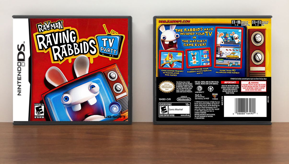 Rayman Raving Rabbids TV Party, Case Color: DARK GREY (OEM DS CASE COLOR)