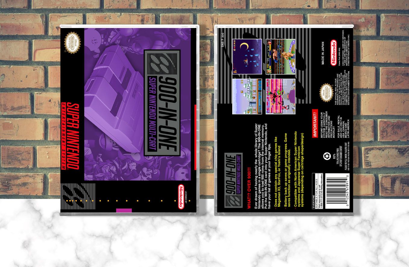 900-in-One Super Nintendo Multi-Cart, Case Color: CLEAR (Transparent)