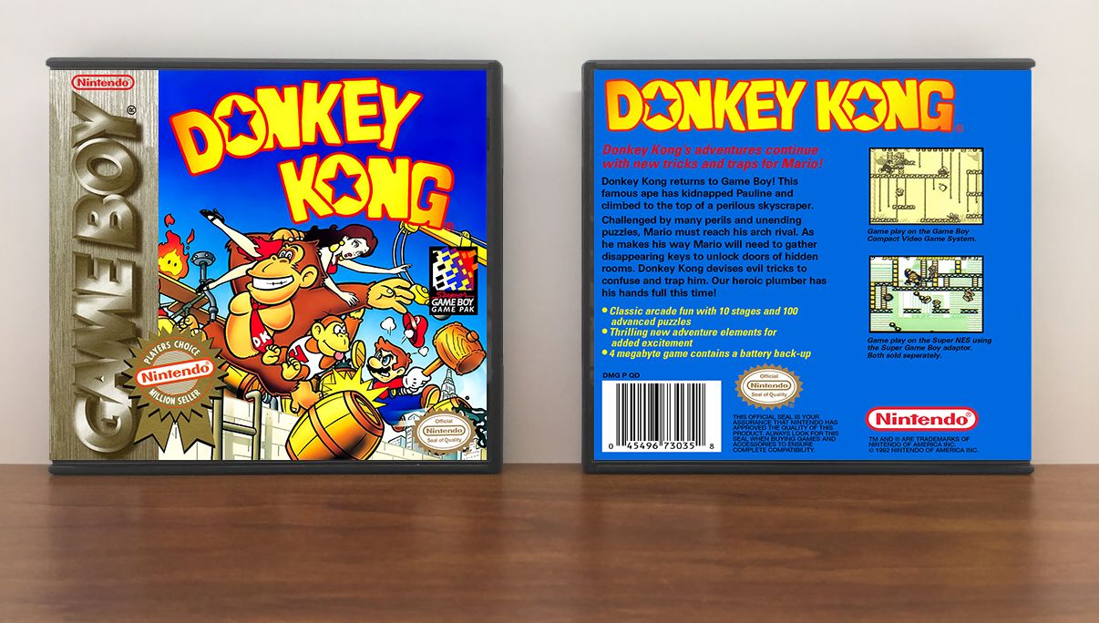Donkey Kong (PC), Case Color: DARK GREY (OEM DS CASE COLOR), Artwork Spine Color: (PC) Chrome