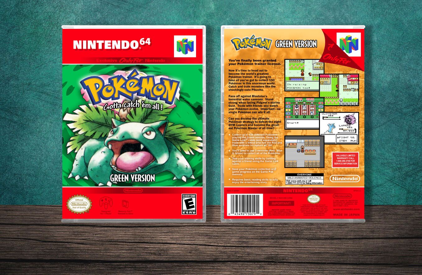 Pokemon Green Version, Case Color: CLEAR (Transparent)