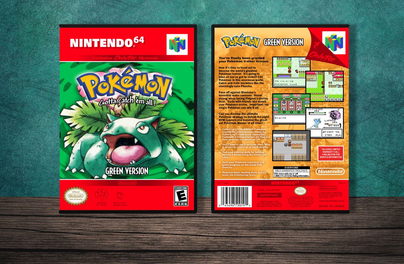 Pokemon Green Version, Case Color: DARK GREY (OEM DS CASE COLOR)