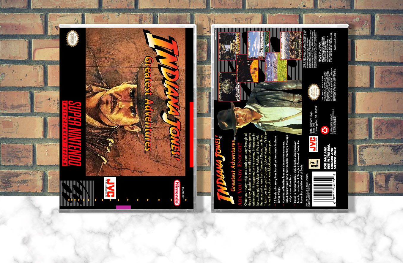 Indiana Jones' Greatest  Adventures, Case Color: CLEAR (Transparent)