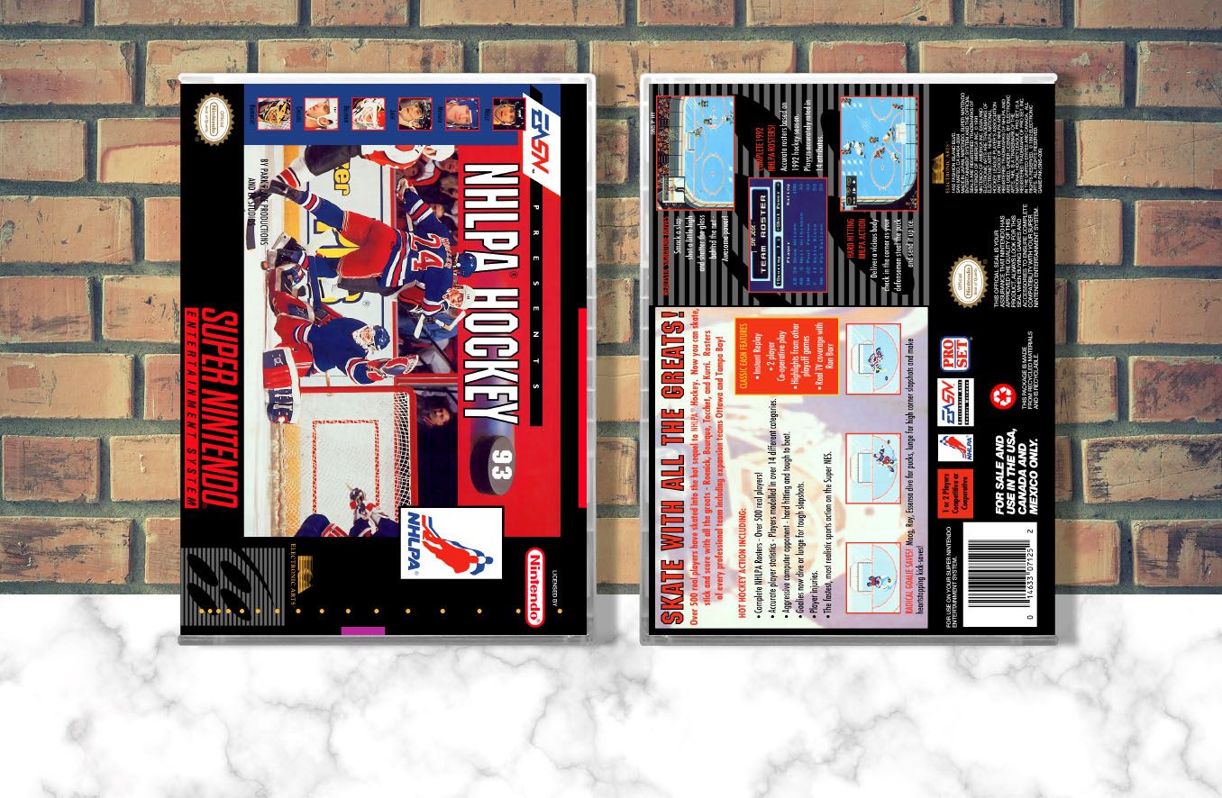NHLPA Hockey '93, Case Color: CLEAR (Transparent)
