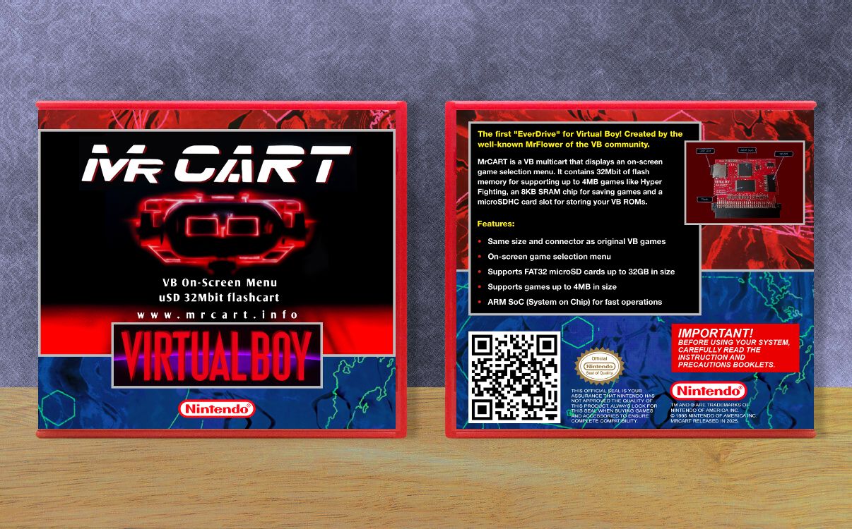 MrCART: Virtual Boy Multicart, Case Color: Red