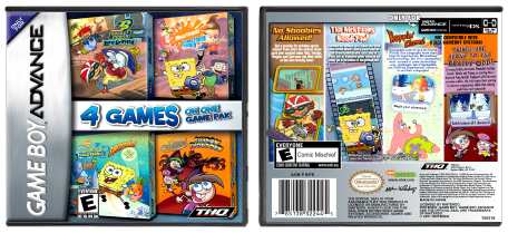 4 Games on One Game Pak: SpongeBob SquarePants: SuperSponge / Nicktoons: Freeze Frame Frenzy / Fairly Oddparents: Shadow Showdown / Rocket Power: Zero Gravity Zone
