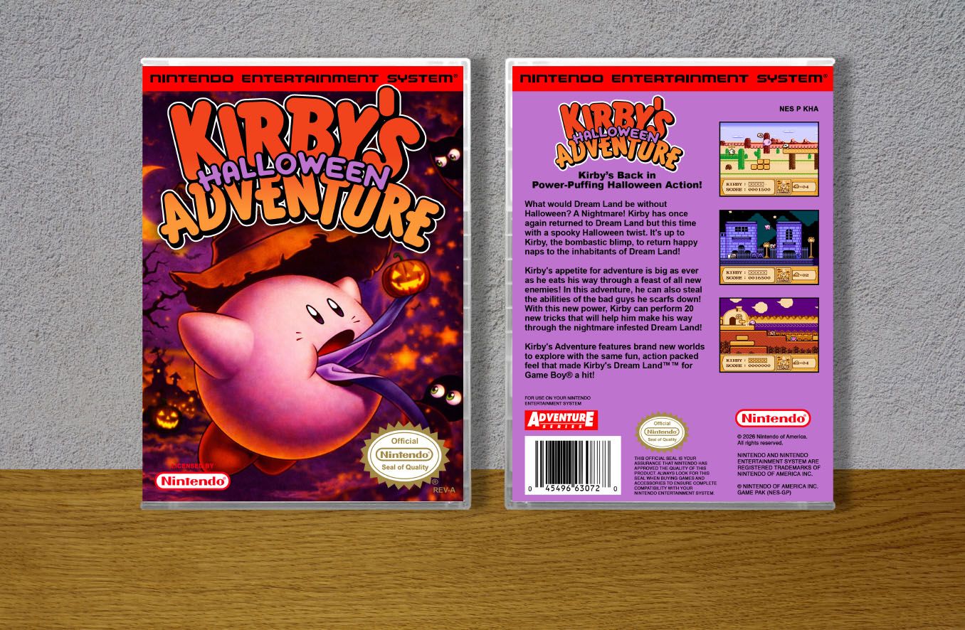 Kirby's Halloween Adventure, Case Color: CLEAR (Transparent)