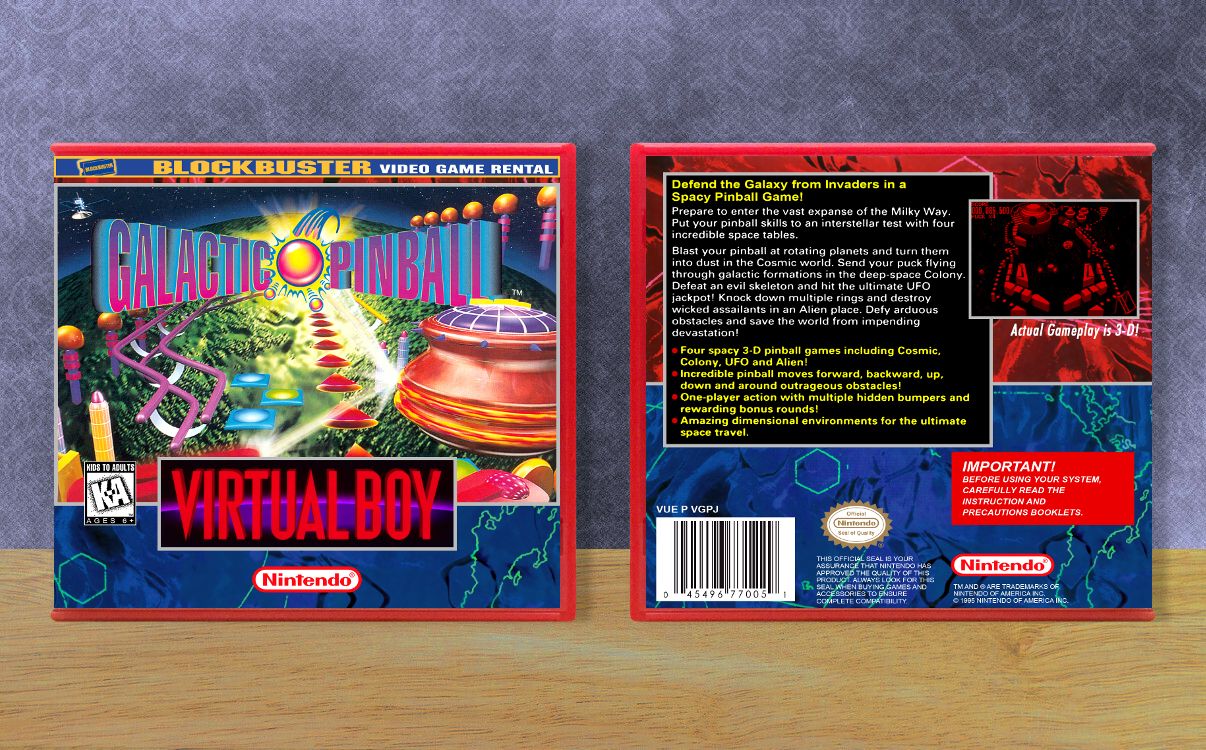Galactic Pinball (Blockbuster), Case Color: Red