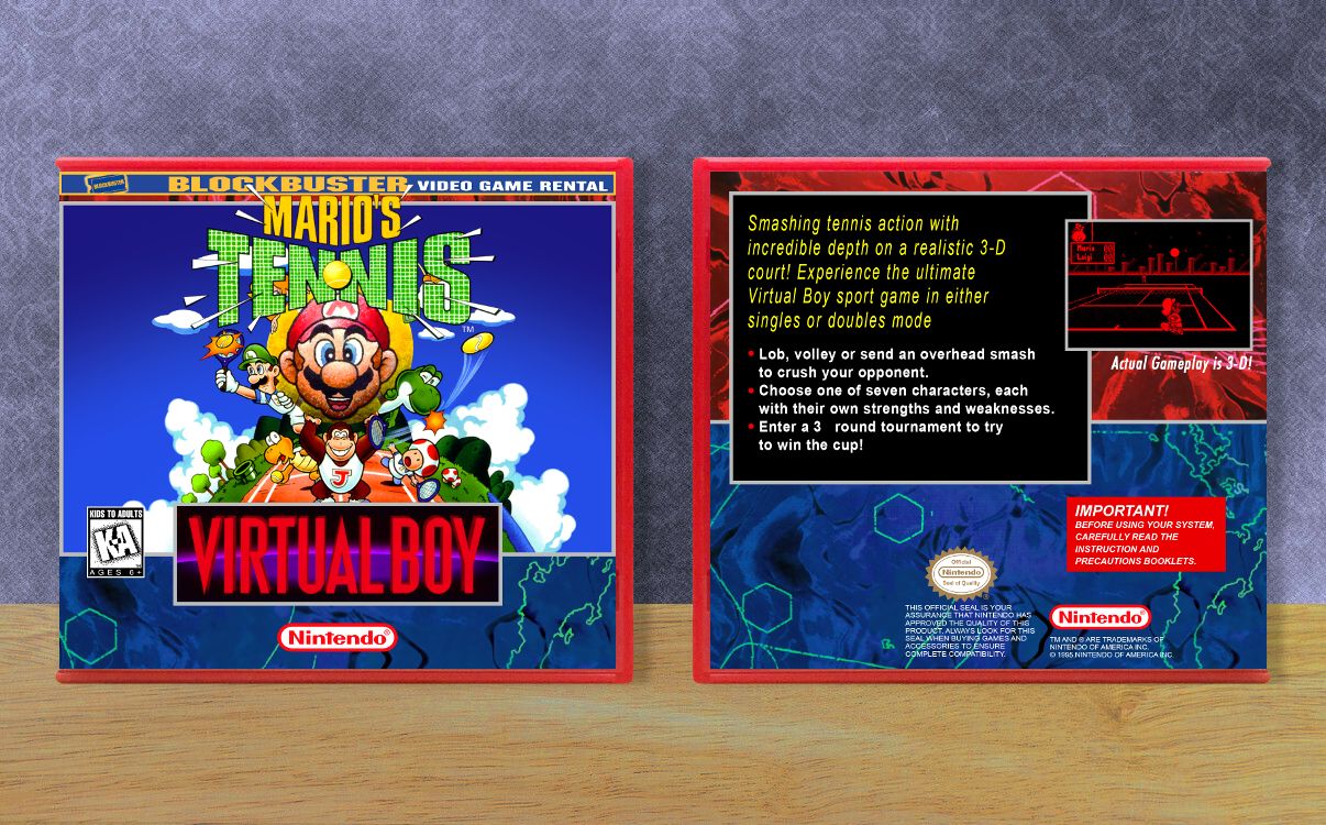 Mario's Tennis (Blockbuster), Case Color: Red