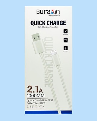 Кабель для мобильных устройств CA01 Lightning - USB, 1 м, 2.1 А