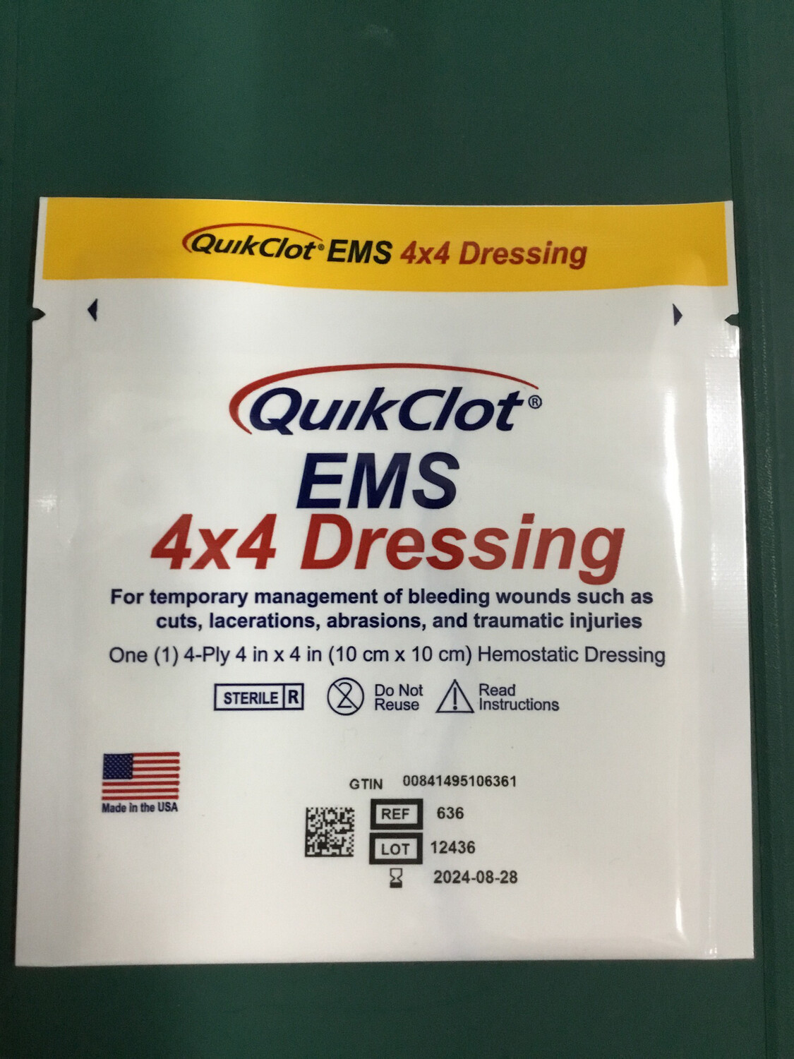 QuikClot EMS 4 X 4 Dressing