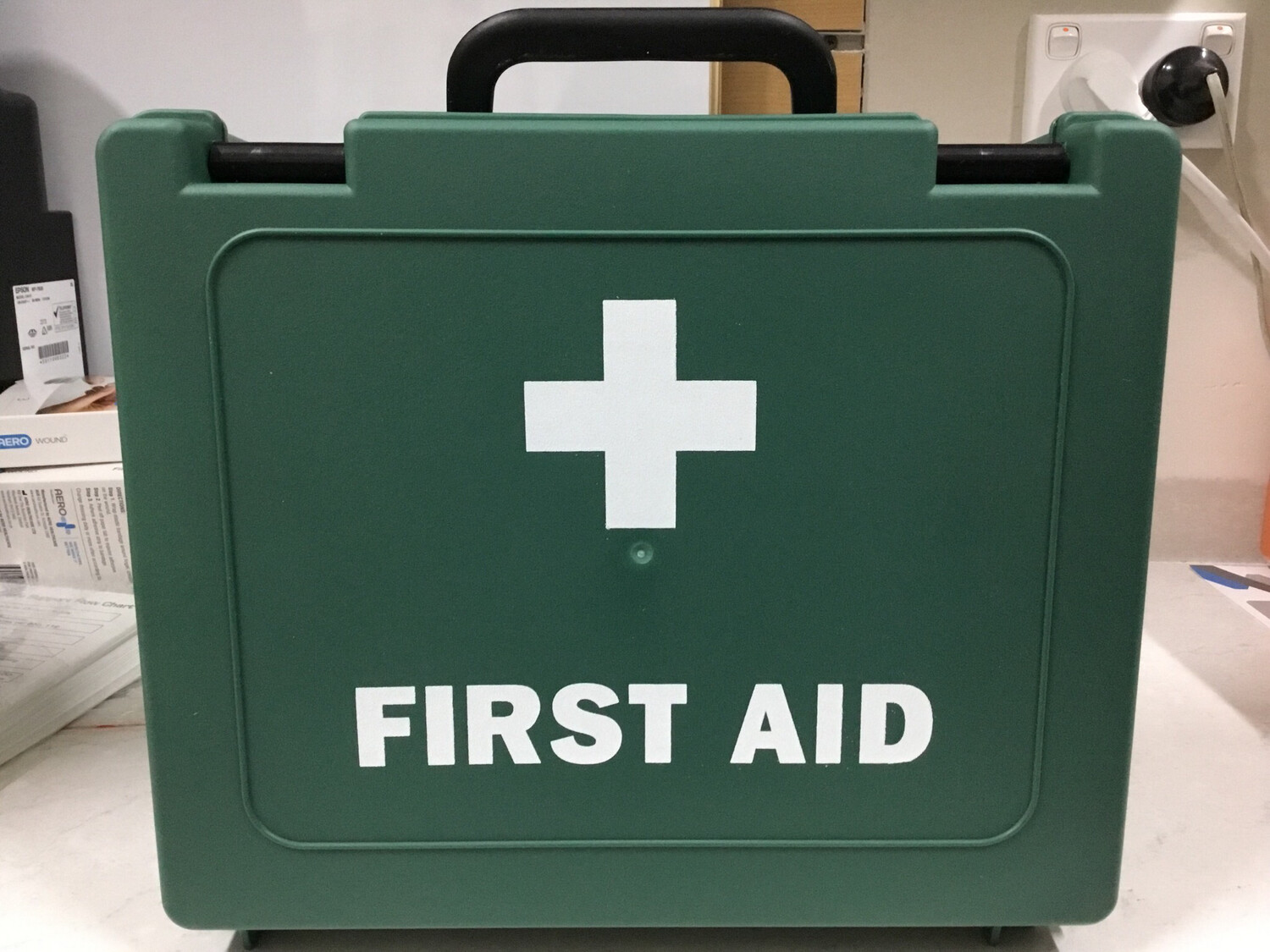 Green Plastic First Aid Case - Medium