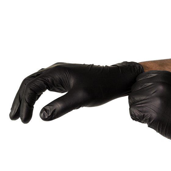 Black Nitrile Examination Gloves, Large