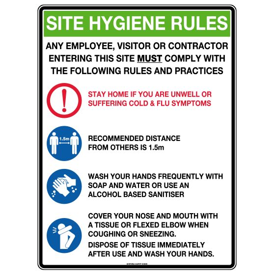Site Hygiene Rules Sign Poly