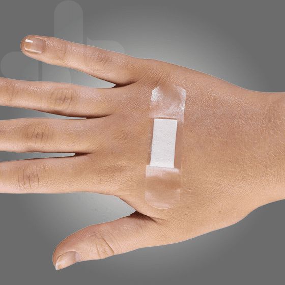 AEROPLAST Transparent Standard Strip 7.2 x 1.9cm Env/25