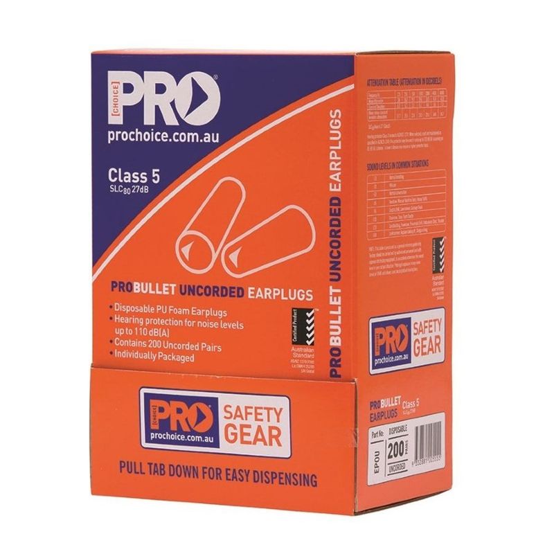 PROBULLET DISPOSABLE UNCORDED EARPLUGS