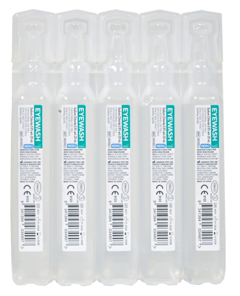 AEROWASH Sodium Chloride Eyewash Ampoule 20mL