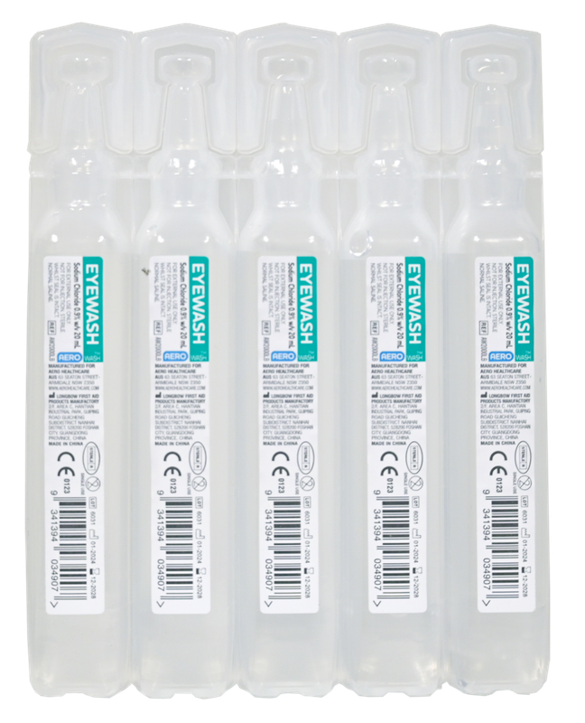 AEROWASH Sodium Chloride Eyewash Ampoule 20mL