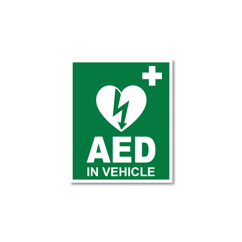 CARDIACT AED In Vehicle Window Sticker 10cm x 12cm