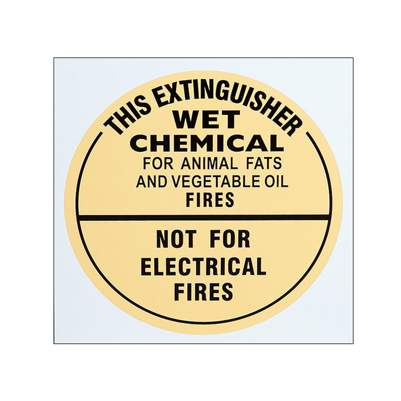 Wet Chemical Fire Extinguisher Sign