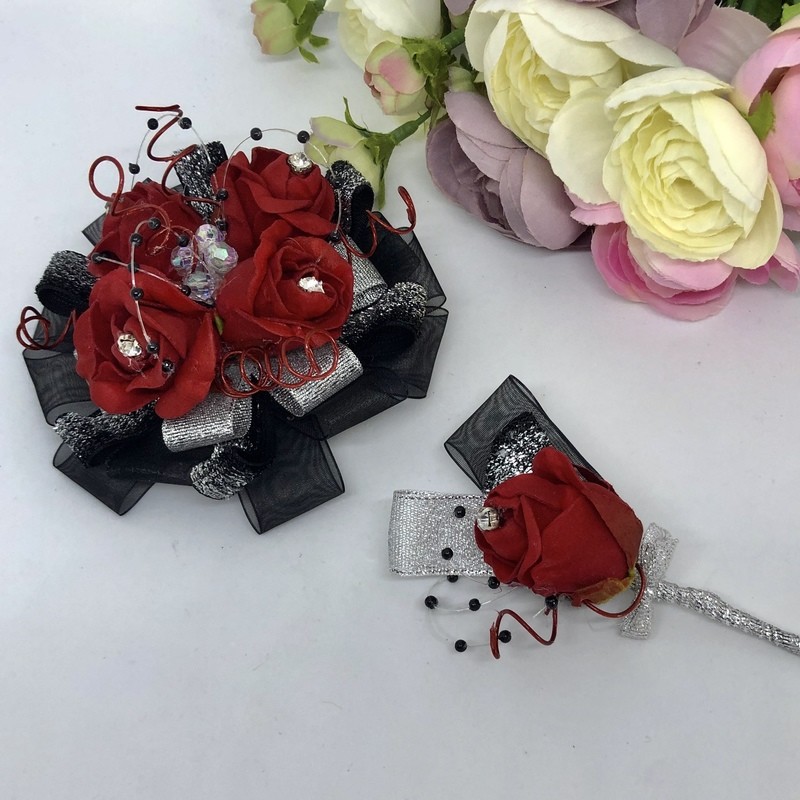 WHITNEY - Red Formal Corsage Set