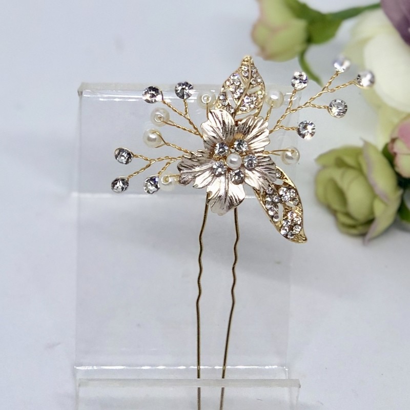 AIMEE - Gold Wedding Bridal Hair Pins