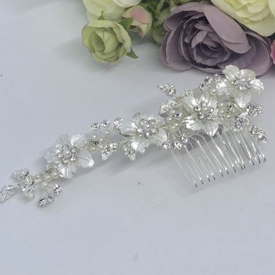 AIMEE - Silver Crystal Wedding Bridal Hair Comb