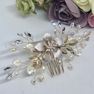 ZARA - Gold Flower Bridal Wedding Hair Comb