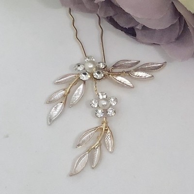 CHER - Rose Gold Wedding Hair Pins