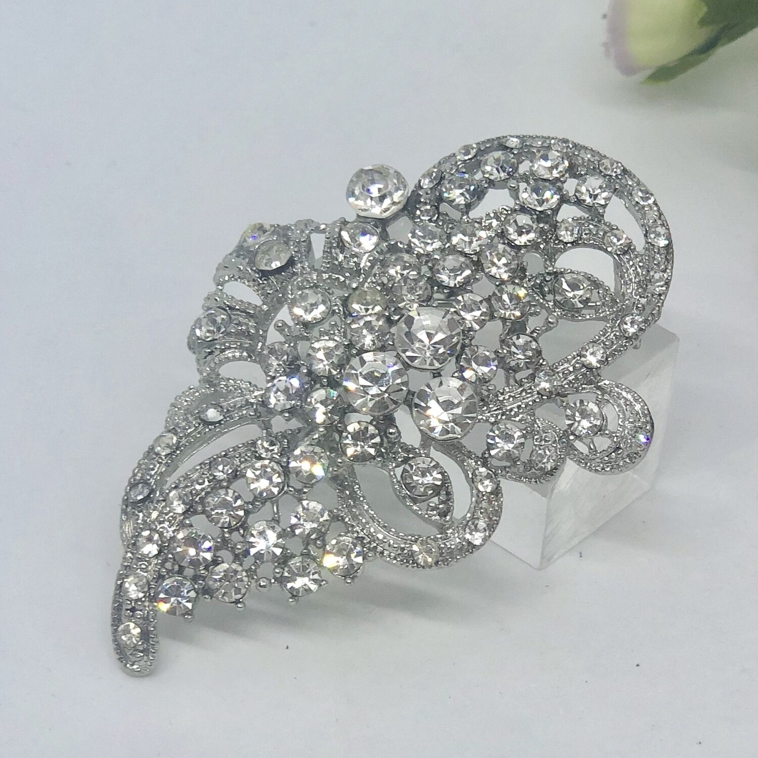 EMMA - Silver Crystal Brooch