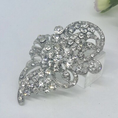 EMMA - Silver Crystal Brooch