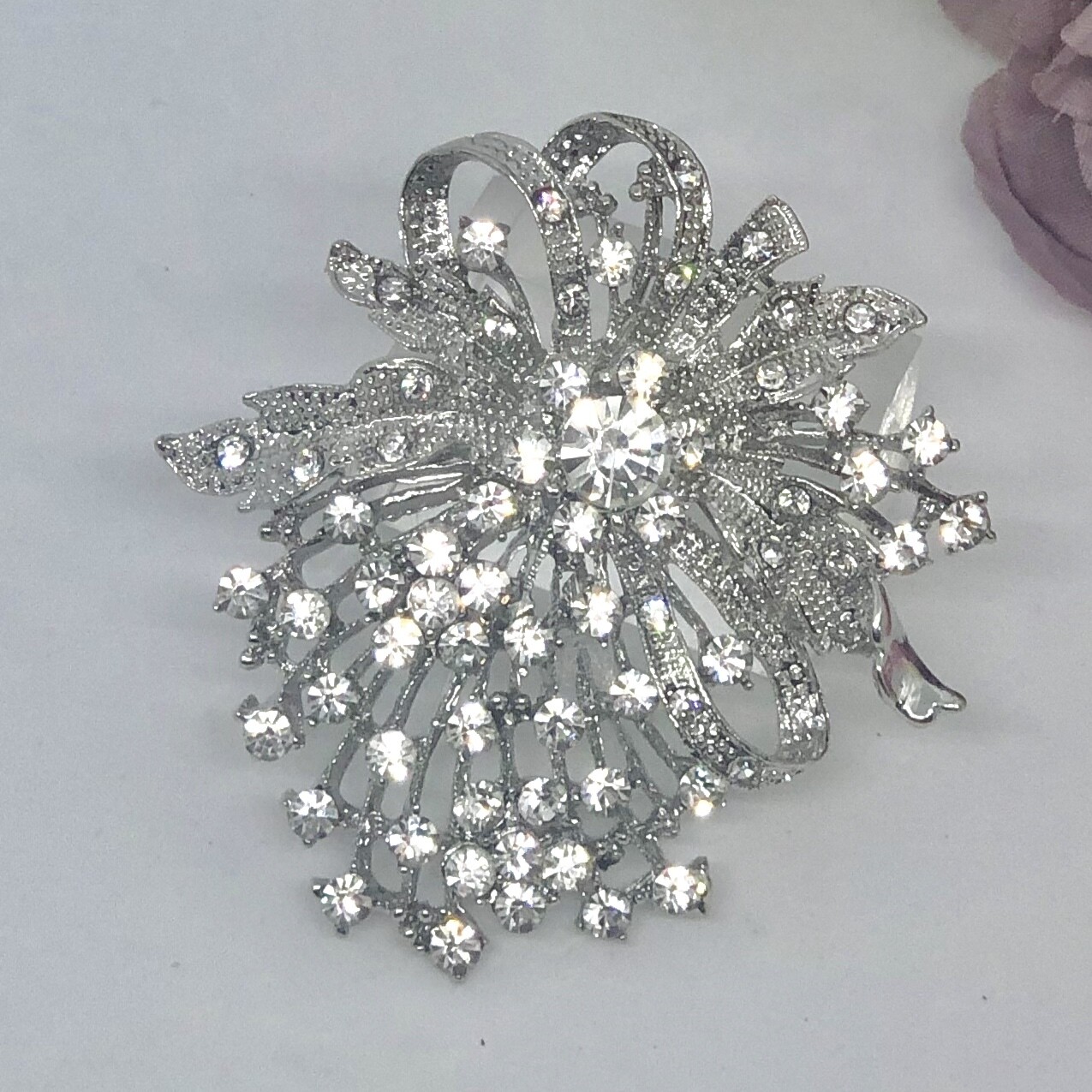 MONA - Silver Crystal Brooch