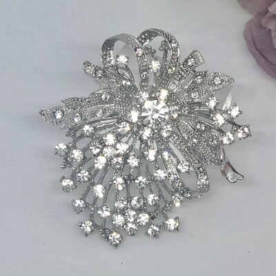MONA - Silver Crystal Brooch