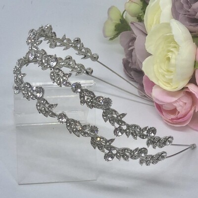 WINNIE - Silver Crystal Bridal Wedding Tiara / Headband