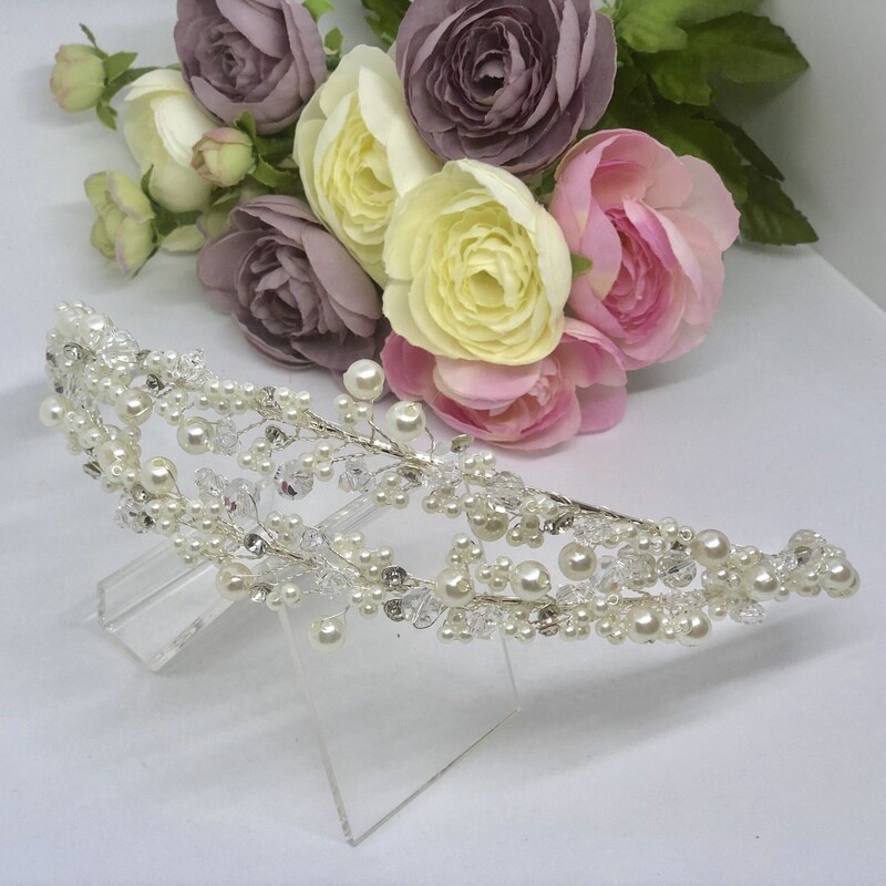 ALLISON - Silver Crystal Bridal Wedding Headband
