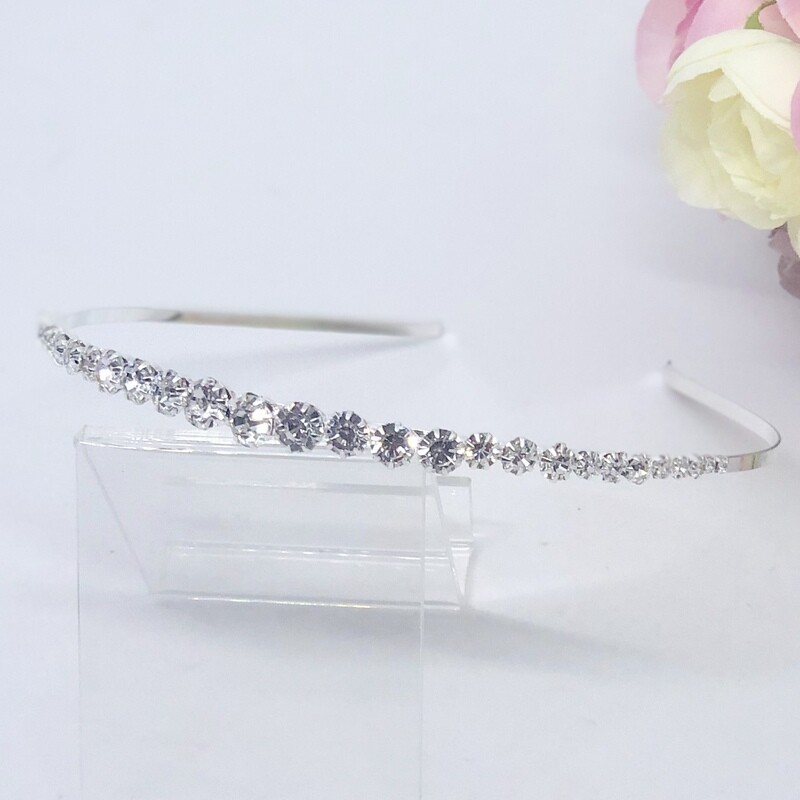 BELINDA - Silver Crystal Bridal Wedding Head Piece