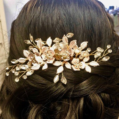 AVA - Gold Wedding Bridal Hair Comb