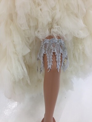 CHARMAINE - Silver Lace Bridal Garter