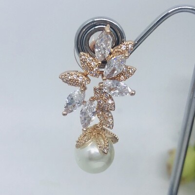 TRACEY - Rose Gold Pierced Bridal Wedding Earrings