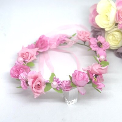 PENNY - Silk Hot Pink Flower Crown