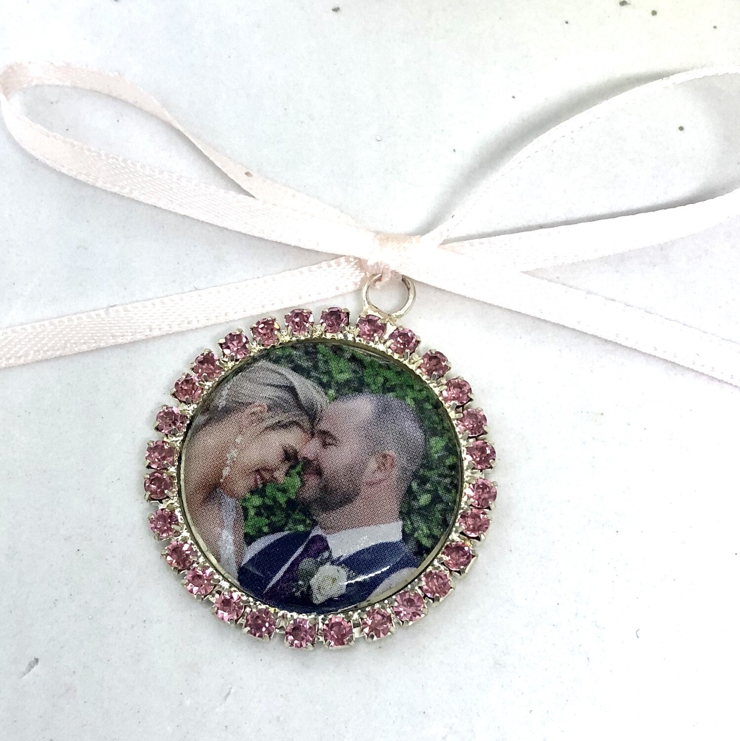 PINKIE -  Round Bling Bridal Memory Charm