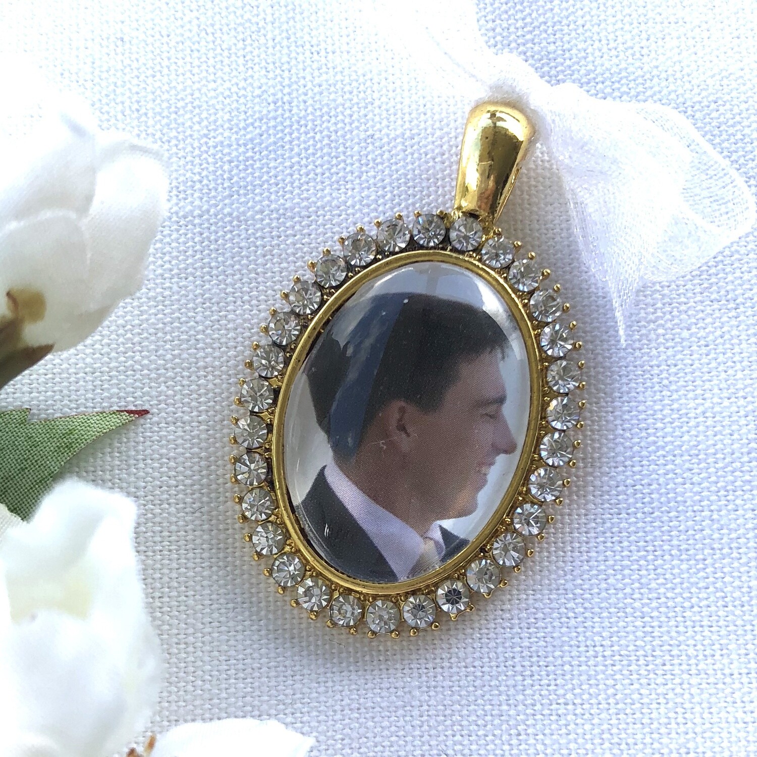 JULIET GOLD - Oval Bling Bridal Memory Charm