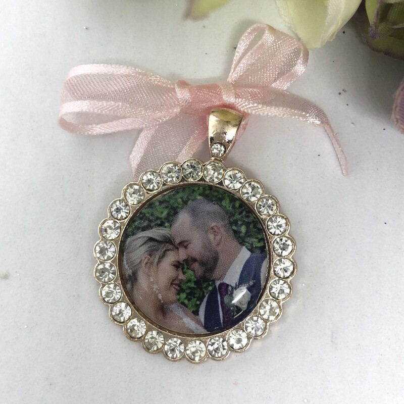 OLIVIA ROSE - Rose Gold Round Bling Bridal Memory Charm