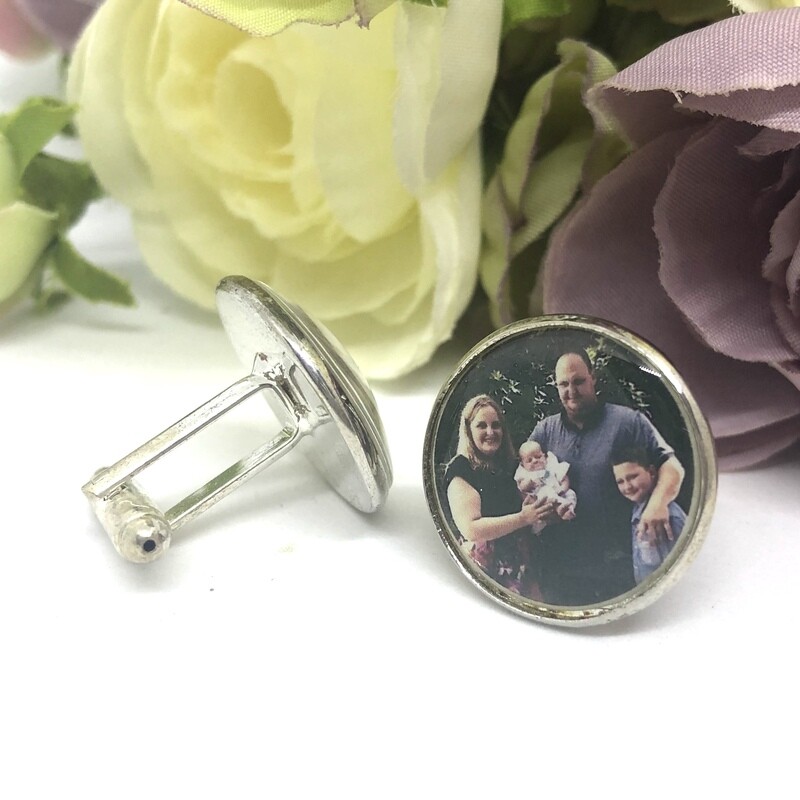 RONALD - 20mm Silver Memory Charm Cuff Links