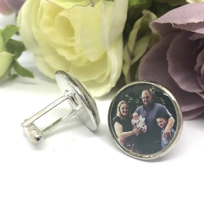 RONALD - 20mm Silver Memory Charm Cuff Links