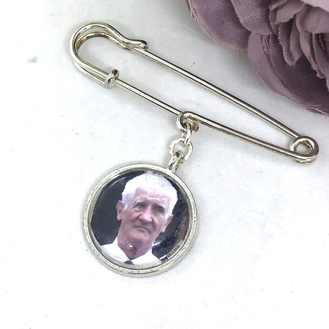 ADDISON SILVER PIN - Round Memory Charm Pin