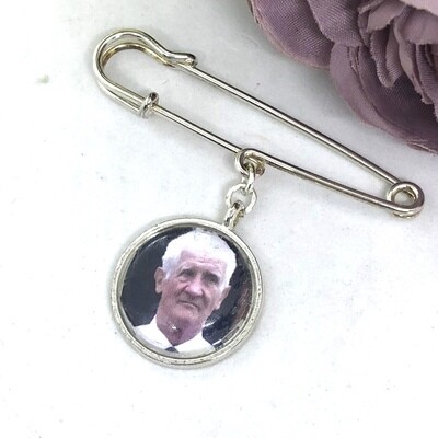 ADDISON SILVER PIN - Round Memory Charm Pin