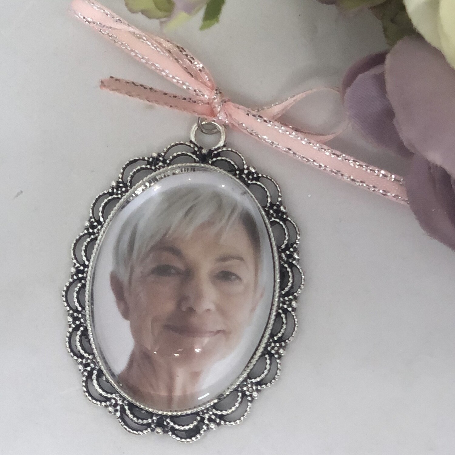 WILMA - Large Silver Oval Memory Charm